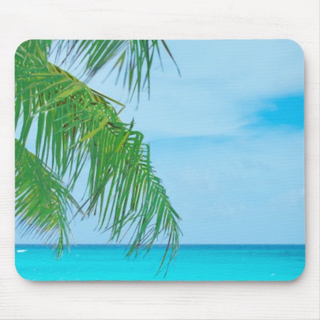 Mousepad Elegante Moderno Modelo Tropical Palms Blue Sky (Frente)