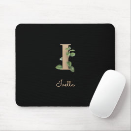Mousepad Elegante Monograma Botânico - Letra I