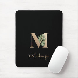 Mousepad Elegante Monograma Botânico - Letra M