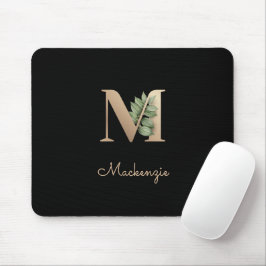 Mousepad Elegante Monograma Botânico - Letra M