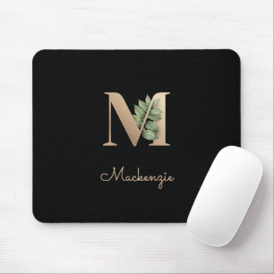 Mousepad Elegante Monograma Botânico - Letra M