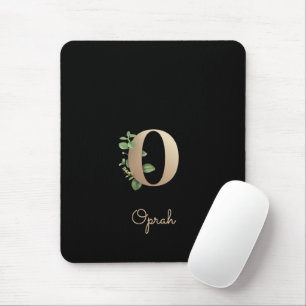 Mousepad Elegante Monograma Botânico - Letra O