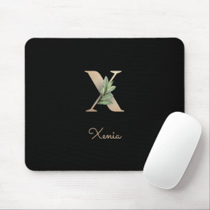 Mousepad Elegante Monograma Botânico - Letra X