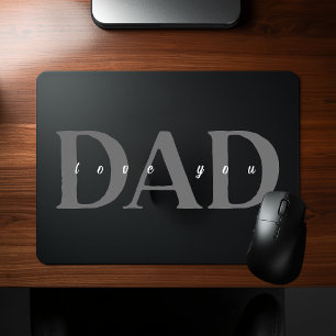Mousepad Elegante Mouse DAD Love You Preto