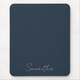 Mousepad Elegante Nome Personalizado Azul Escuro
