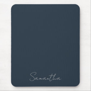 Mousepad Elegante Nome Personalizado Azul Escuro