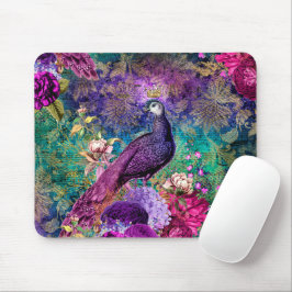 Mousepad Elegante Peacock Roxo Vintage Teal