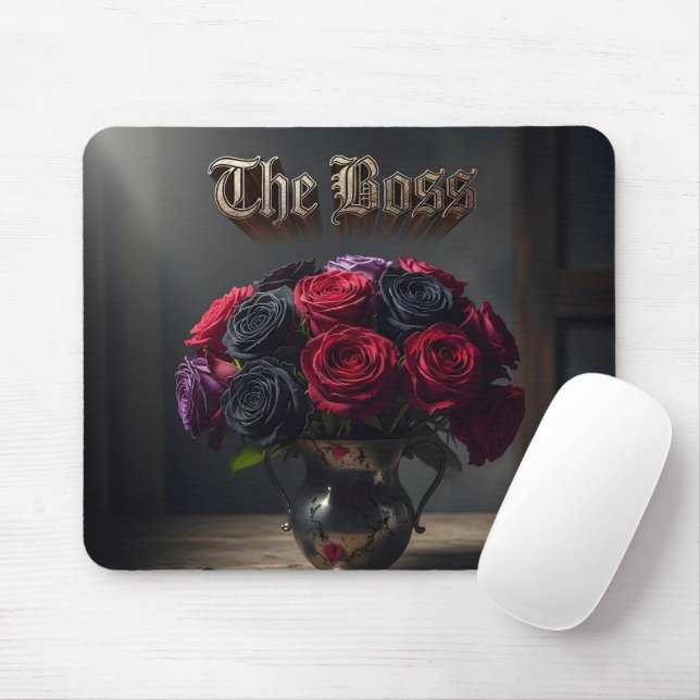 Mousepad Elegante Presente Rosas Góticass Para Gerente (Com mouse)