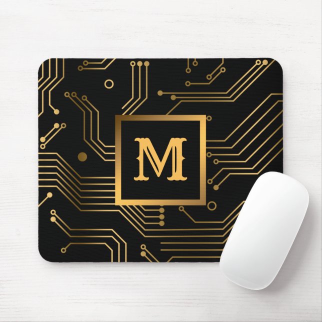 Mousepad Elegante Profissional De Luxo Monograma (Com mouse)