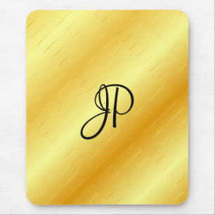 Mousepad Elegante Trendy Faux Dourada Monogramed