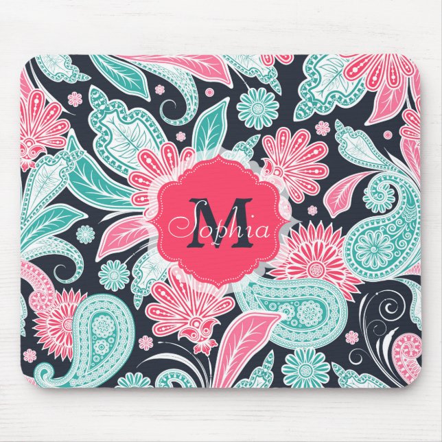 Mousepad Elegante trendy paisley floral (Frente)