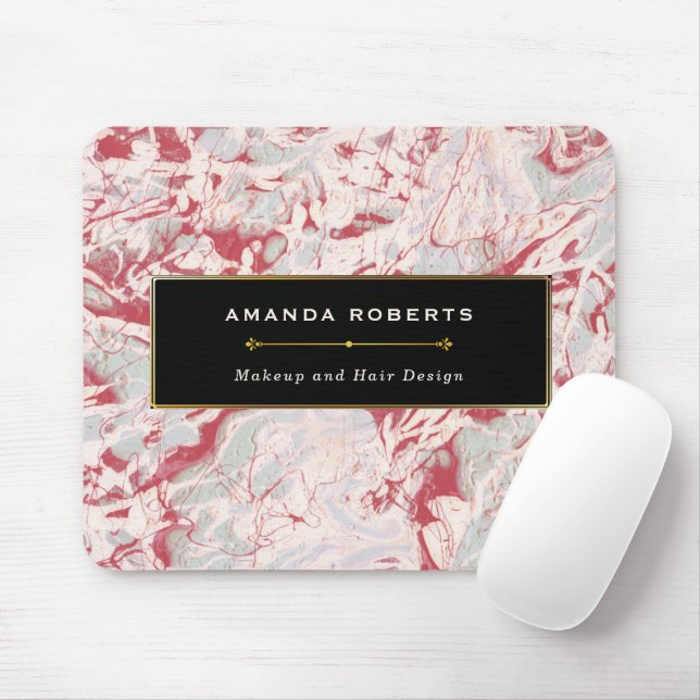 Mousepad Elegante, vermelho e preto (Com mouse)