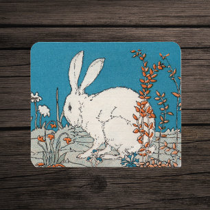 Mousepad Elegante Vintage Coelho Branco