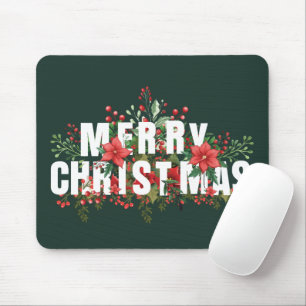Mousepad Elegante White Typografia Feliz Natal
