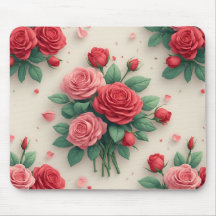 Elegantes Ramalhetes de Rosas Rosa e Vermelha