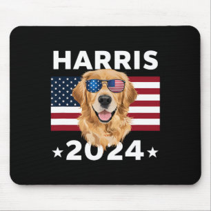Mousepad Eleição Kamala Harris 2024 Ouro Retriever Dog U