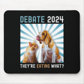 Mousepad Eleições 2024 Pets Dog Cat que estão comendo W