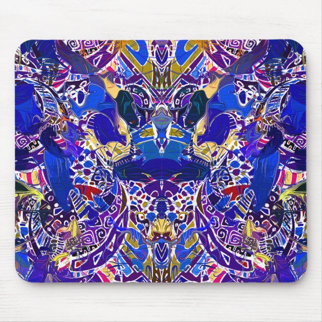 Mousepad Elementos abstratos azuis fofos (Frente)