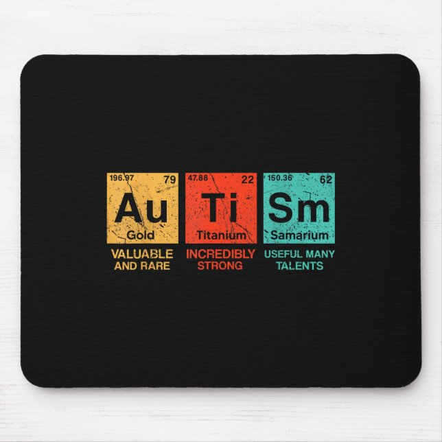 Mousepad Elementos Autismo Sensibilização Periódica da Mesa (Frente)