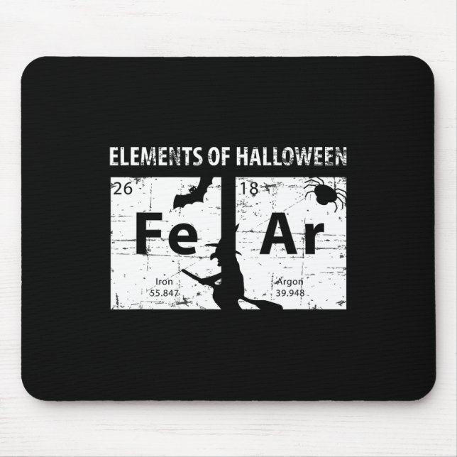 Mousepad Elementos da Camisa do Halloween (medo) Periodicam (Frente)