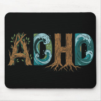 Mousepad Elementos da Natureza TDAH Tipografia Design