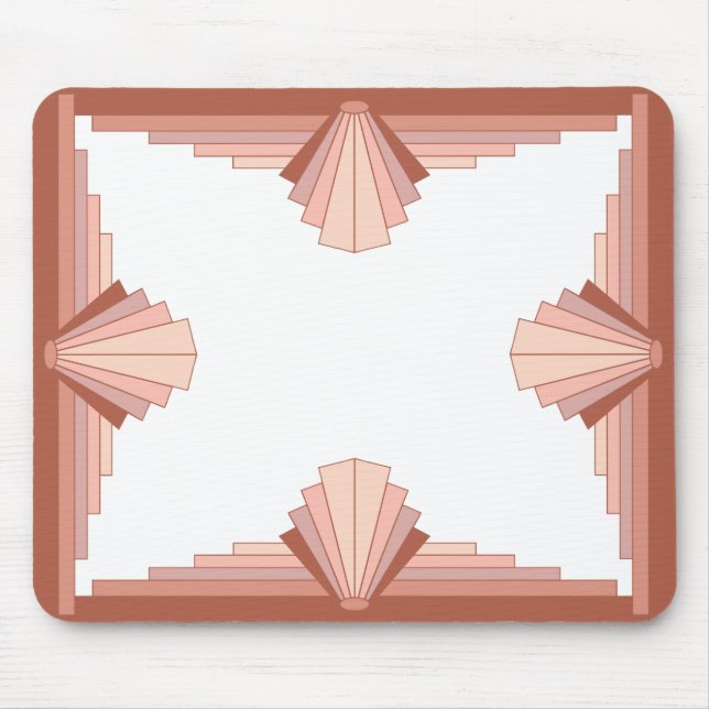Mousepad Elementos de arte deco numa paleta dourada rosa (Frente)