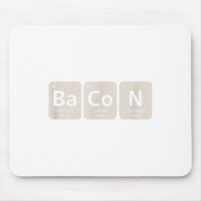 Mousepad Elementos De Bacon - Churrasco Engraçado, Trelha D (Frente)