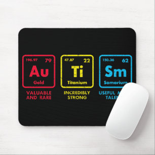 Mousepad Elementos de consciência do autismo Mesa periódica