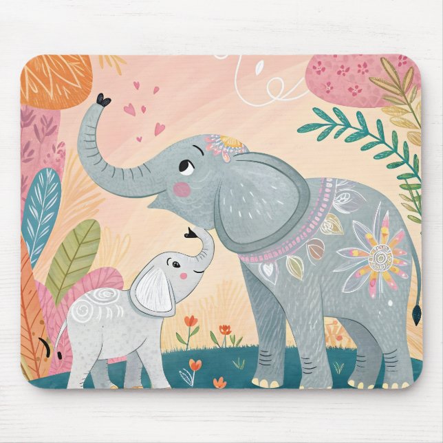 Mousepad Elephant Mom and Baby (Frente)