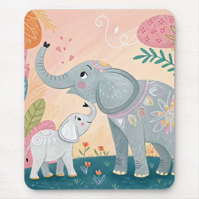 Mousepad Elephant Mom and Baby (Frente)
