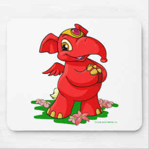 Mousepad Elephante vermelho alegre em Shenkuu