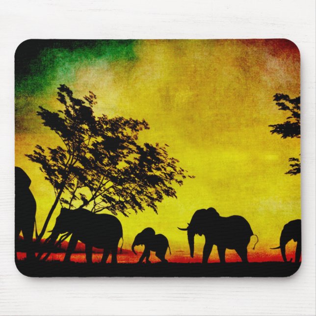 Mousepad Elephants Sunset (Frente)