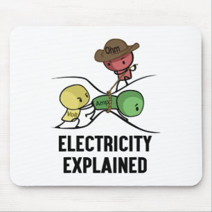 Mousepad Eletricidade Explicada Presente de Físico Nerd I P