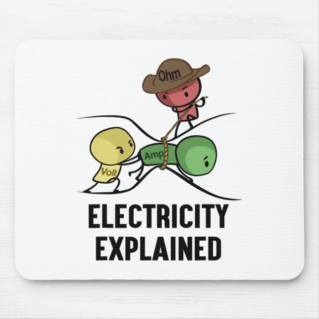 Mousepad Eletricidade Explicada Presente de Físico Nerd I P (Frente)