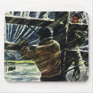 Mousepad Eletricista Comercial Vintage Trabalhando em Tempe