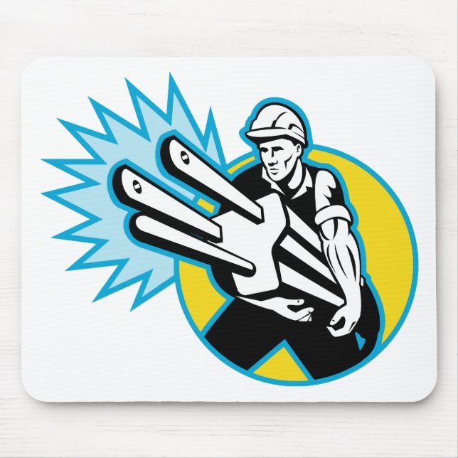 Mousepad Eletricista ou lineman do poder que leva uma (Frente)