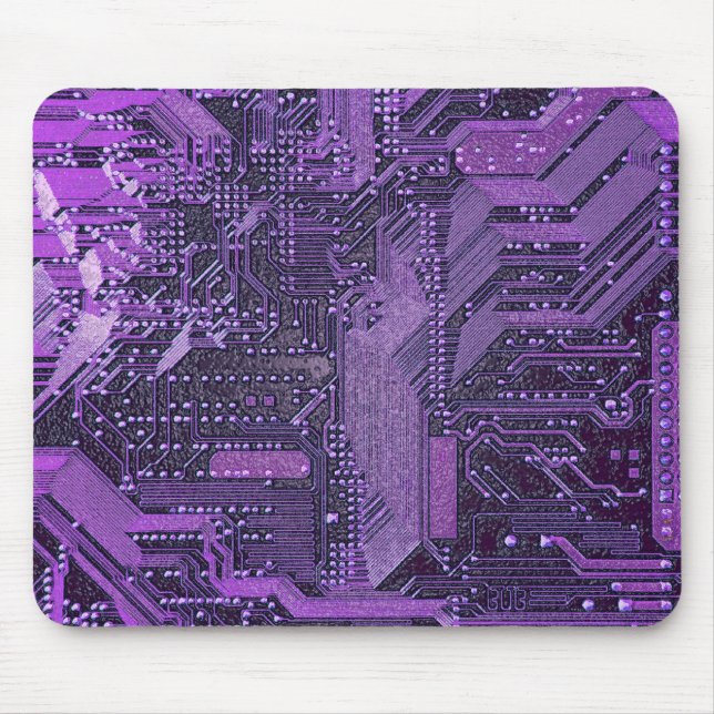 Mousepad Eletrônicos técnicos de Conselho cibernético roxo (Frente)