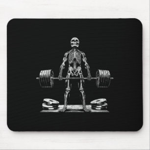 Mousepad Elevação do Skeleton Halloween Piadas Gym Levantam