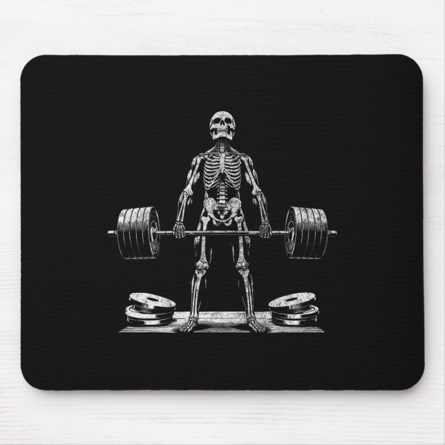 Mousepad Elevação do Skeleton Halloween Piadas Gym Levantam (Frente)