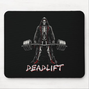 Mousepad Elevação do Skeleton Halloween Piadas Gym Levantam