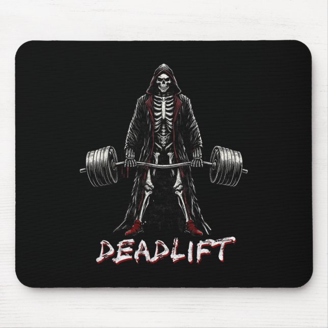 Mousepad Elevação do Skeleton Halloween Piadas Gym Levantam (Frente)