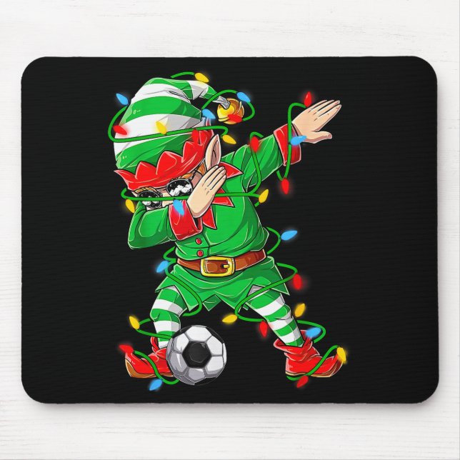 Mousepad Elf Dabbing Soccer Player Christmas Dab Xmas  (Frente)