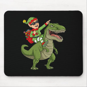 Mousepad Elf de Natal Andando Dinossauro T Rex Boys Diverti