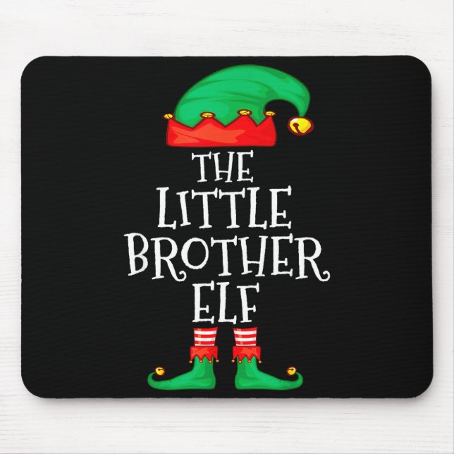 Mousepad Elf Family Christmas Little Brother Elf Sweater Me (Frente)