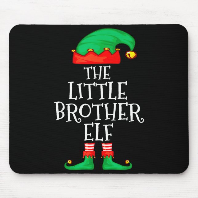 Mousepad Elf Family Christmas Little Brother Elf Sweater Me (Frente)