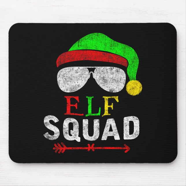 Mousepad Elf Family Christmas Matching Pajamas Xmas Elf Squ (Frente)