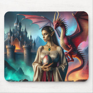 Mousepad Elf segurando um ovo dragão