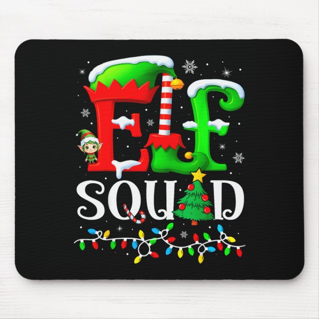 Mousepad Elf Squad Christmas Family Matching Pajamas Elf Bo (Frente)