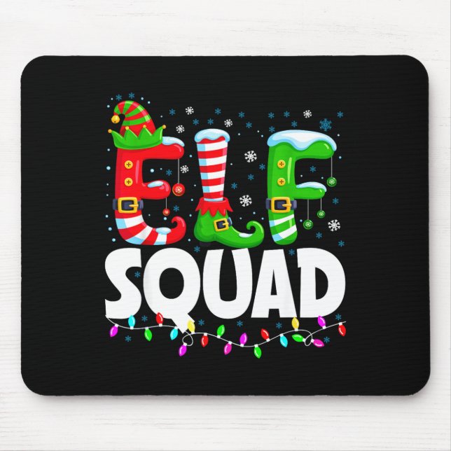 Mousepad Elf Squad Christmas Family Matching Xmas Pajamas  (Frente)