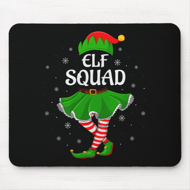 Mousepad Elf Squad Christmas Matching Family Girls Women El (Frente)